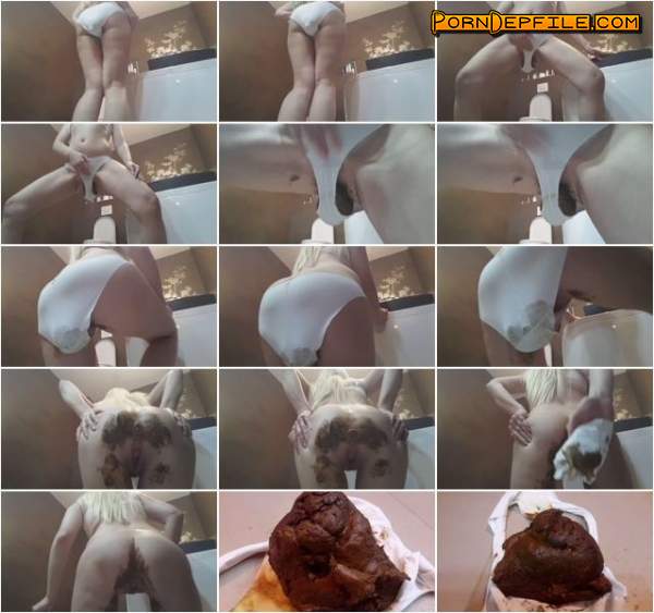 Scat Porn: Blonde Push Huge White Panty - Solo Scat (Scat) 1080p