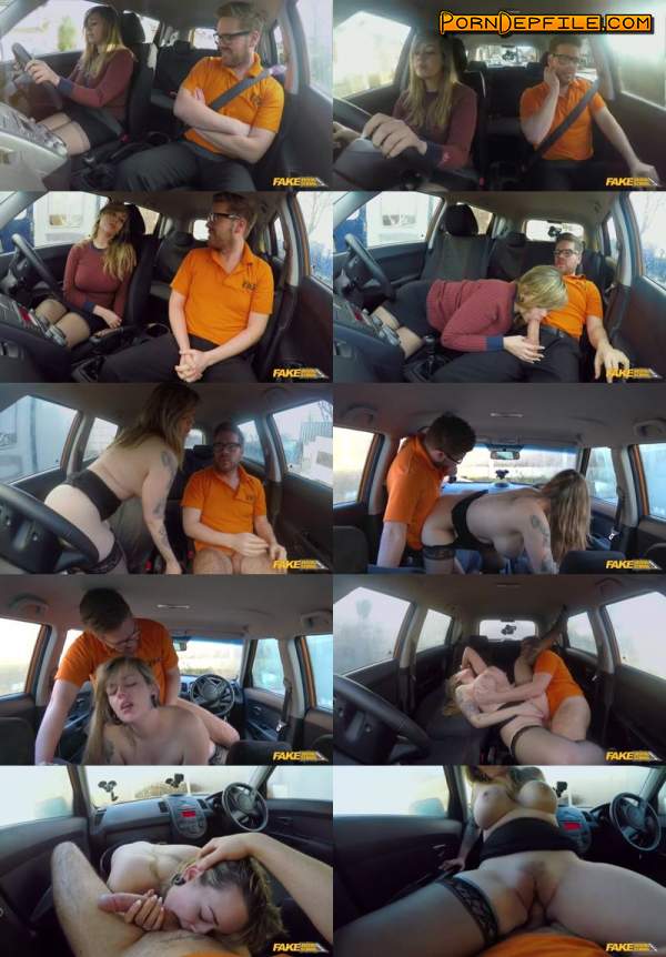 FakeDrivingSchool: Madison Stuart - 34F Boobs Bouncing In Driving Lesson (Deep Throat, Blonde, Hairy, Big Tits) 368p