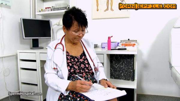 spermhospital: Elma C - Big breasted doctor granny Elma prostate check - up (HD Porn, Handjob, Mature) 720p