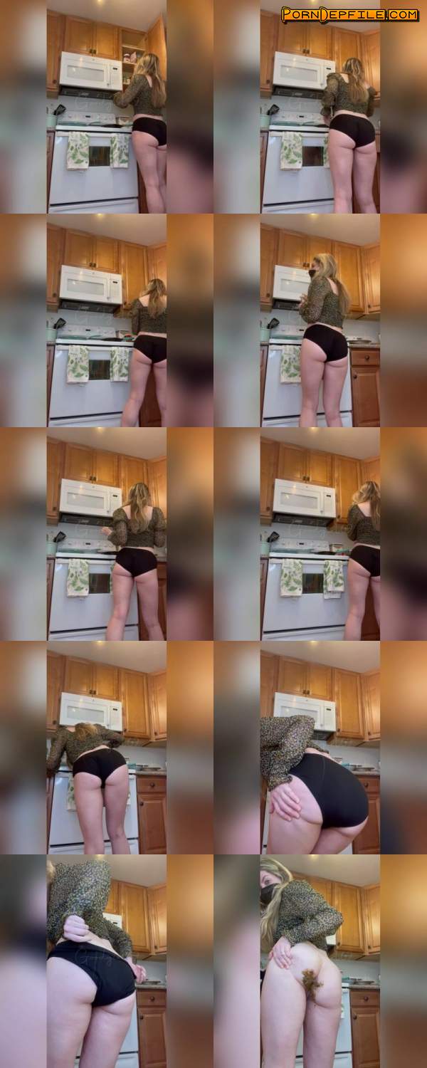 ScatShop: Sophia_Sprinkle - Desperate Kitchen Panty Poop (First Vid!) (Smearing, Pissing, Big shit, Scat) 1080p