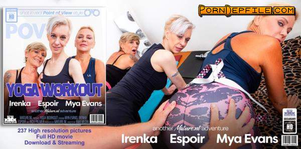 Mature.nl: Espoir (46), Irenka (62), Mya Evans (54) - Three cougars share a cock at this POV yoga workout (Granny, Facial, Mature, Group Sex) 1080p