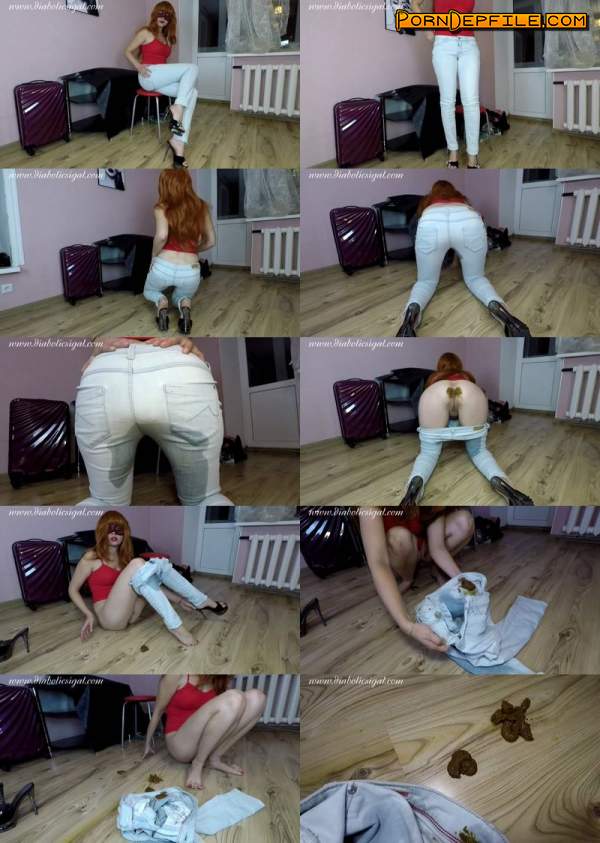 Diabolicsigal: Janet - Desperate Light Blue Jeans Poop (Scat) 1080p