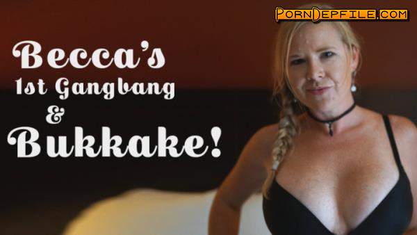 TexasBukkake, ManyVids: Milf Becca - 1st Bukkake Gangbang (Blowjob, Facial, GangBang, Bukkake) 720p