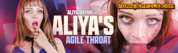 Throated: Aliya Brynn - Aliya's Agile Throat (Small Tits, Masturbation, Brunette, Deep Throat) 1080p