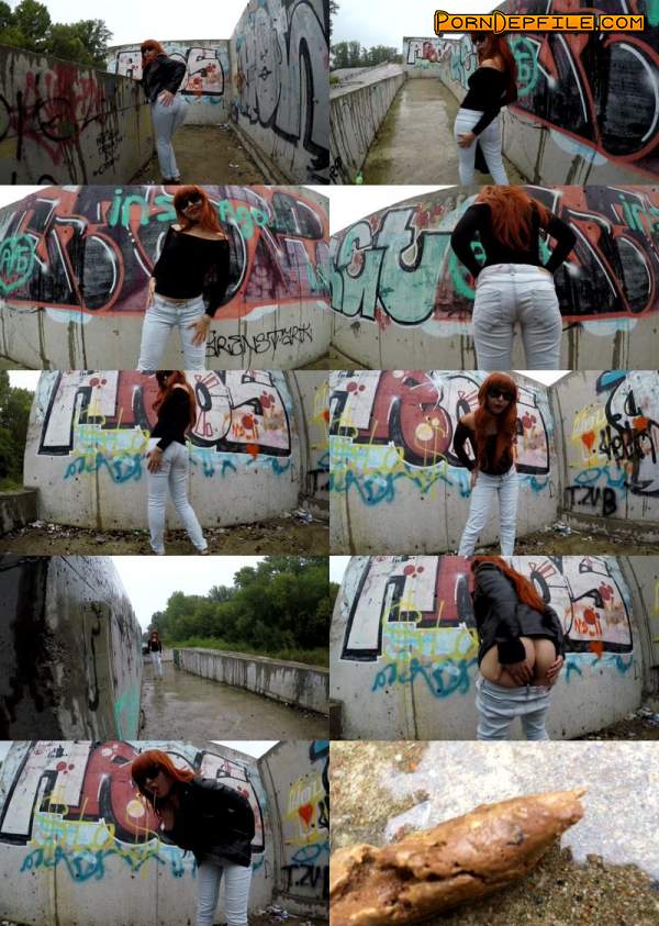 ScatShop: Janet - Pooping in Public Place with Graffiti (Smearing, Pissing, Big shit, Scat) 2160p