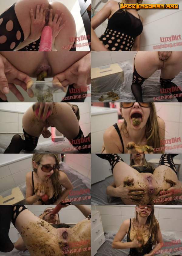 ScatShop: LizzyDirt - Lustful self humiliation in brutal scat fuck (Eat shit, Dildo, Big shit, Scat) 2160p