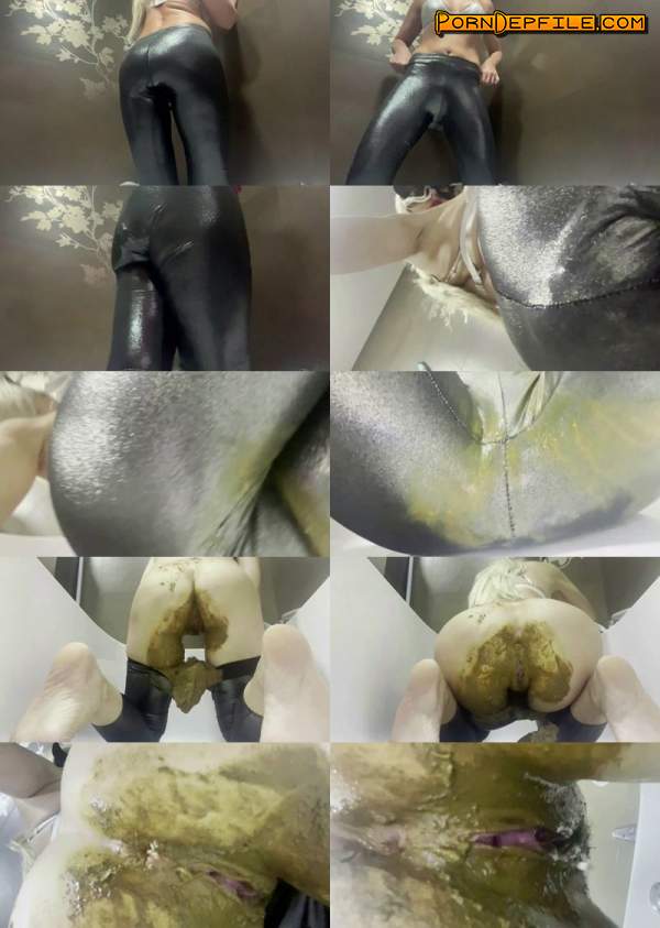 ScatShop: World Of Shit - Shiny Messy Leggings (Smearing, Pissing, Big shit, Scat) 1080p