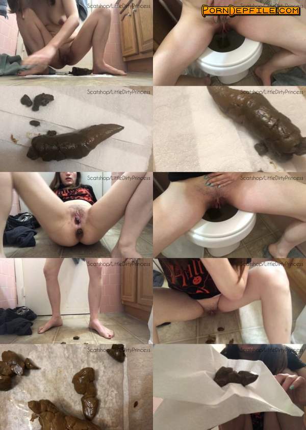 ScatShop: LittleDirtyPrincess - Two thick poops that stretch my hole nice and wide (Smearing, Pissing, Big shit, Scat) 1080p