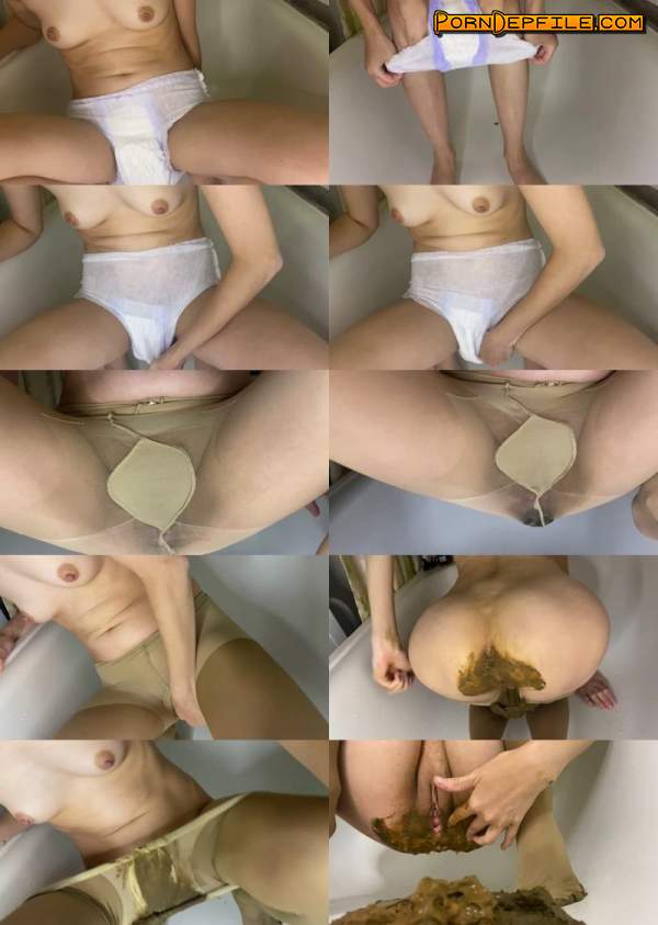 ScatShop: p00girl - I mess up after constipation and what diapers and pantyhose (Smearing, Pissing, Big shit, Scat) 1080p