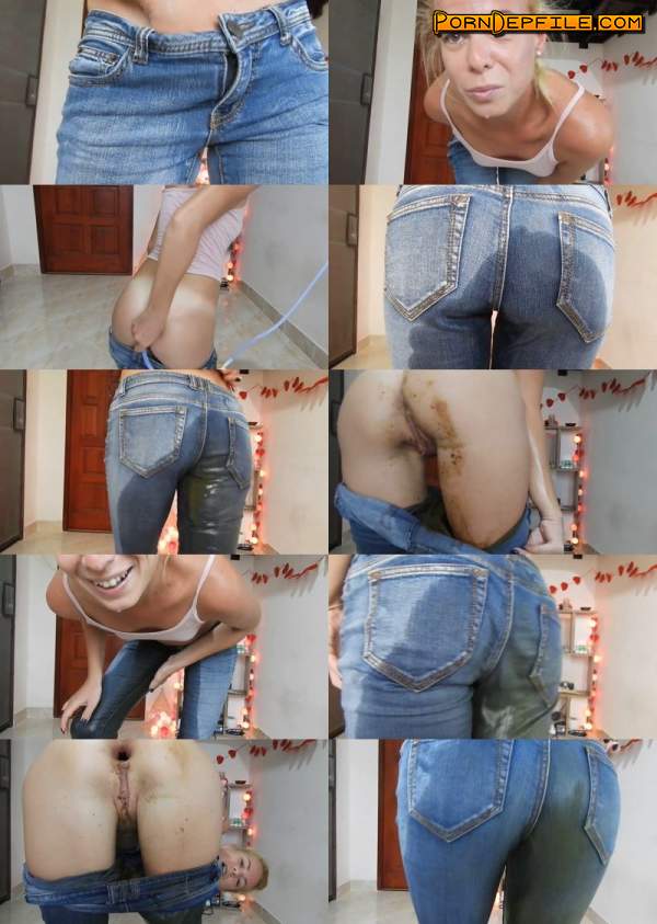 ScatShop: MissAnja - Messy, Shitty Jeans For My Love GFE (Pissing, Dildo, Big shit, Scat) 1080p